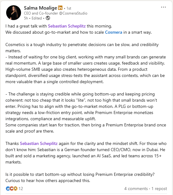 Salma Moalige: Thanks Sebastian Scheplitz again for the clarity and the mindset shift.